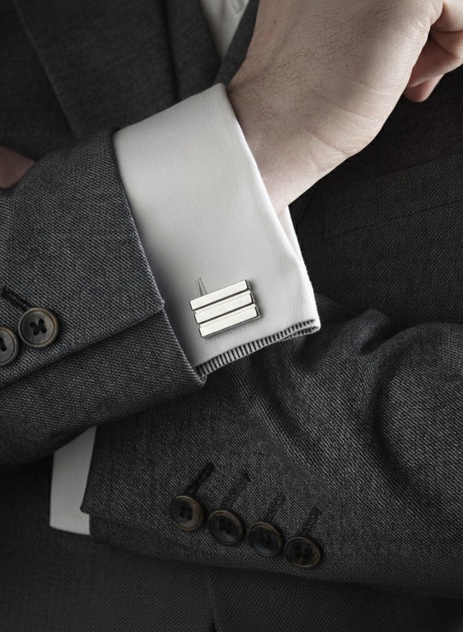 Riblor Otello Cufflinks in Stainless Steel - Image 2